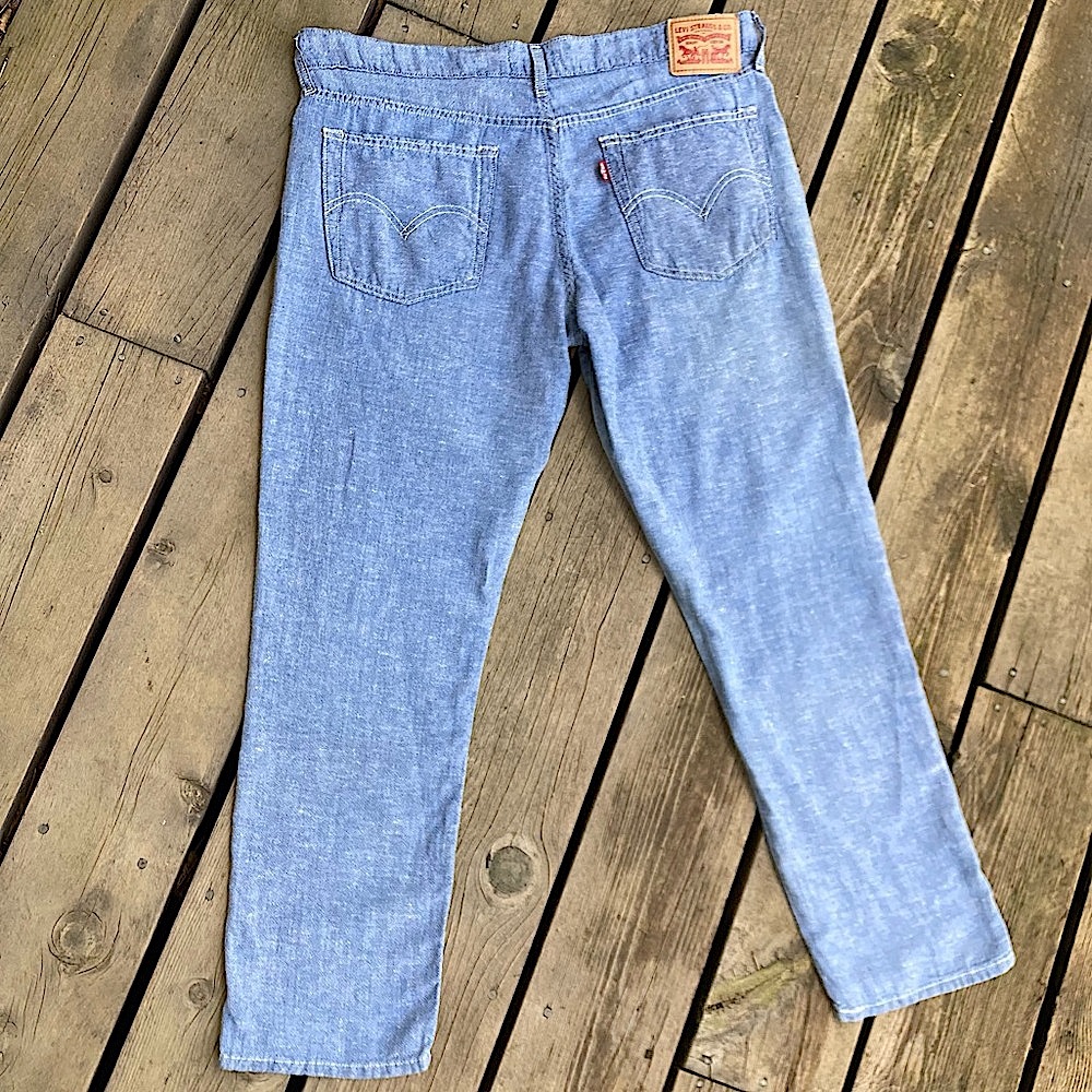 Rare Linen LEVI’S Jeans Relax Fit Boyfriend Blue Lightweight Size 30 - Picture 8 of 16